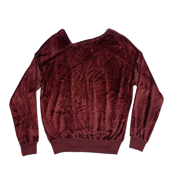 Anthropologie Michael Stars Red Vali Velvet Pullover Top Long Sleeve  XS New! - Picture 4 of 16